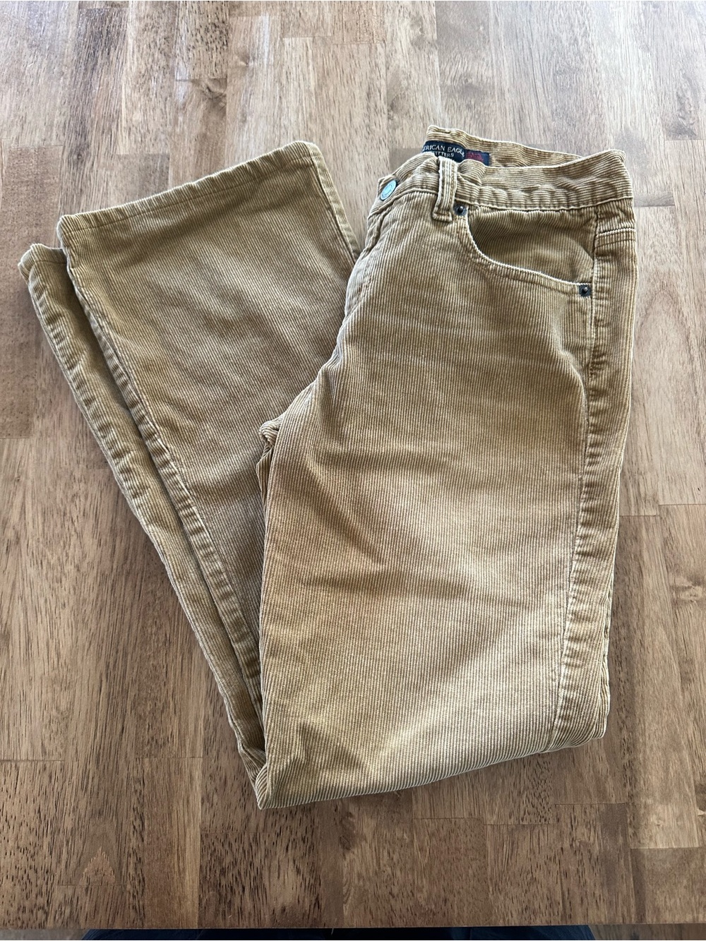Y2K Women’s Tan Low Rise Flare AE Cords American Eagle Corduroy Pants